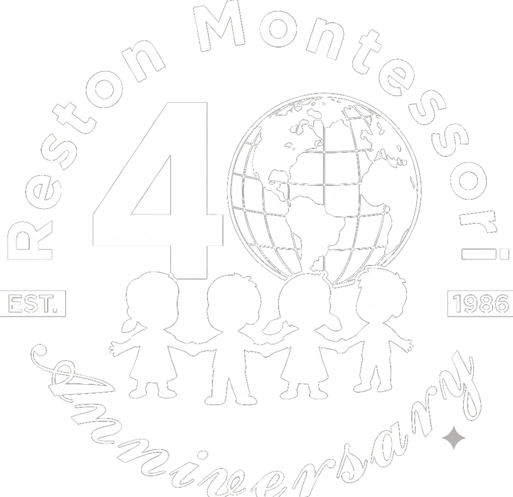 Reston Montessori School 40th anniversary logo