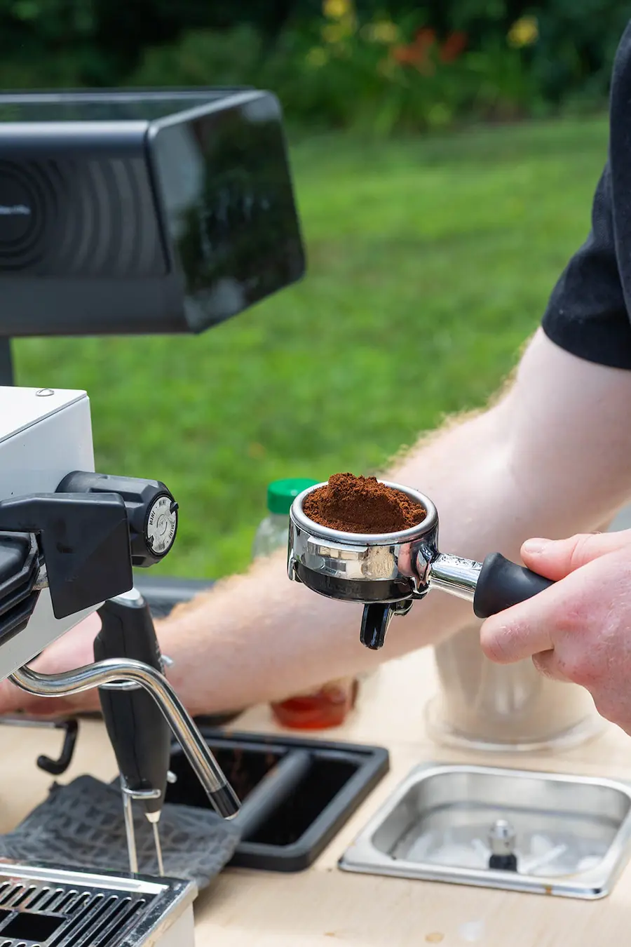 Milk and Honey coffee cart serving coffee at a corporate event